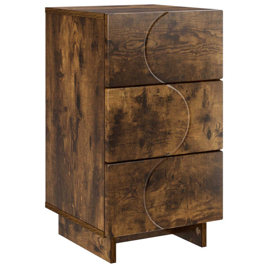 Bedside Cabinet Smoked Oak 33.5 x 34.5 x 60 cm Engineered Wood Bedside Cabinet Smoked Oak 33.5 x 34.5 x 60 cm Engineered Wood