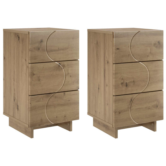 Bedside Cabinet 2 pcs Artisan Oak 33.5 x 34.5 x 60 cm Bedside Cabinet 2 pcs Artisan Oak 33.5 x 34.5 x 60 cm