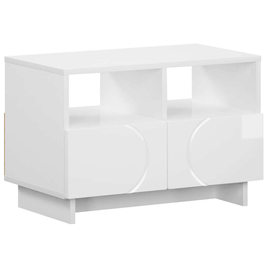 TV Stand 60 x 34.5 x 40 cm High Gloss White Engineered Wood TV Stand 60 x 34.5 x 40 cm High Gloss White Engineered Wood