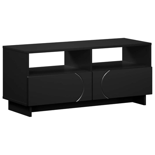 TV Stand 90 x 34.5 x 40 cm Black Engineered Wood TV Stand 90 x 34.5 x 40 cm Black Engineered Wood