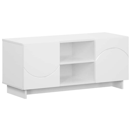 TV Stand 90 x 34.5 x 40 cm White Engineered Wood TV Stand 90 x 34.5 x 40 cm White Engineered Wood