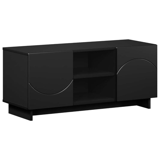 TV Stand 90 x 34.5 x 40 cm Black Engineered Wood TV Stand 90 x 34.5 x 40 cm Black Engineered Wood