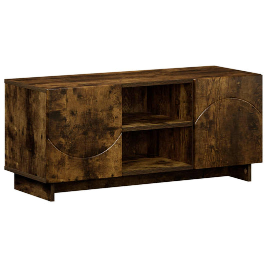 TV Stand 90 x 34.5 x 40 cm Smoked Oak Engineered Wood TV Stand 90 x 34.5 x 40 cm Smoked Oak Engineered Wood