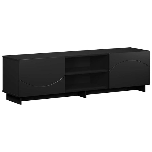 TV Stand 140 x 34.5 x 40 cm Black Engineered Wood TV Stand 140 x 34.5 x 40 cm Black Engineered Wood