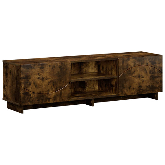 TV Stand 140 x 34.5 x 40 cm Smoked Oak Engineered Wood TV Stand 140 x 34.5 x 40 cm Smoked Oak Engineered Wood