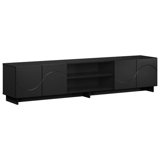 TV Stand 180 x 34.5 x 40 cm Black Engineered Wood TV Stand 180 x 34.5 x 40 cm Black Engineered Wood