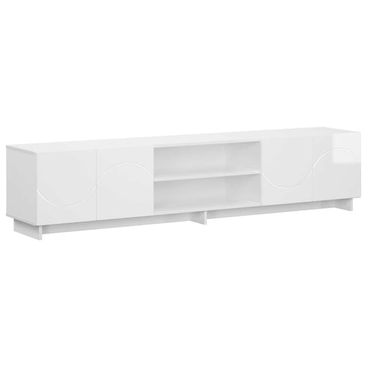 TV Stand 180 x 34.5 x 40 cm High Gloss White Engineered Wood TV Stand 180 x 34.5 x 40 cm High Gloss White Engineered Wood