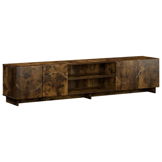 TV Stand 180 x 34.5 x 40 cm Smoked Oak Engineered Wood TV Stand 180 x 34.5 x 40 cm Smoked Oak Engineered Wood