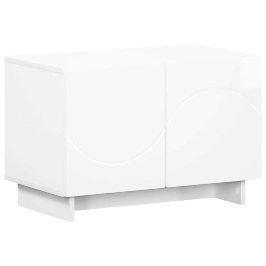 TV Stand 60 x 34.5 x 40 cm High Gloss White Engineered Wood TV Stand 60 x 34.5 x 40 cm High Gloss White Engineered Wood