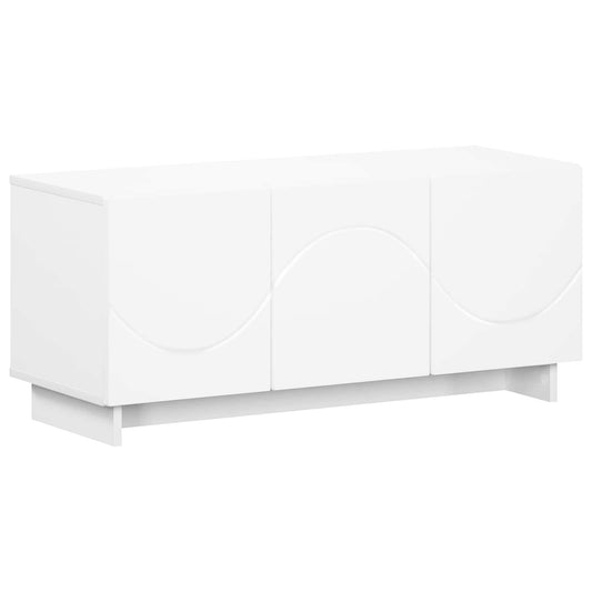 TV Stand 90 x 34.5 x 40 cm White Engineered Wood TV Stand 90 x 34.5 x 40 cm White Engineered Wood