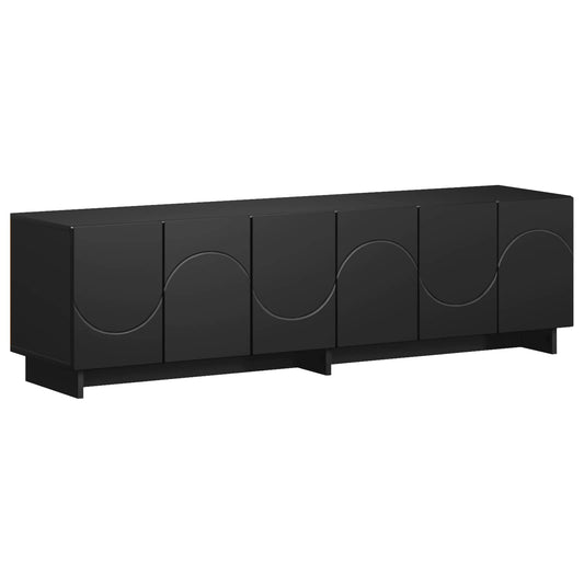 TV Stand 140 x 34.5 x 40 cm Black Engineered Wood TV Stand 140 x 34.5 x 40 cm Black Engineered Wood
