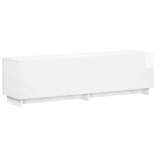 TV Stand 140 x 34.5 x 40 cm High Gloss White Engineered Wood TV Stand 140 x 34.5 x 40 cm High Gloss White Engineered Wood