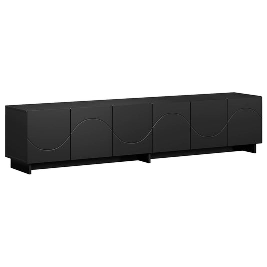 TV Stand 180 x 34.5 x 40 cm Black Engineered Wood TV Stand 180 x 34.5 x 40 cm Black Engineered Wood
