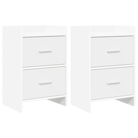 Bedside Tables 2 pcs White 40 x 30 x 60 cm Engineered Wood Bedside Tables 2 pcs White 40 x 30 x 60 cm Engineered Wood