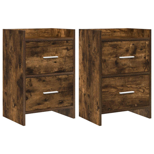 Bedside Tables 2 pcs Smoked Oak 40 x 30 x 60 cm Engineered Wood Bedside Tables 2 pcs Smoked Oak 40 x 30 x 60 cm Engineered Wood