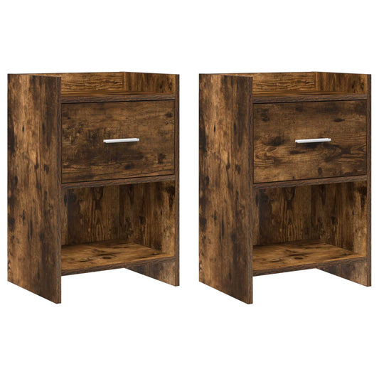 Bedside Tables 2 pcs Smoked Oak 40 x 30 x 60 cm Engineered Wood Bedside Tables 2 pcs Smoked Oak 40 x 30 x 60 cm Engineered Wood