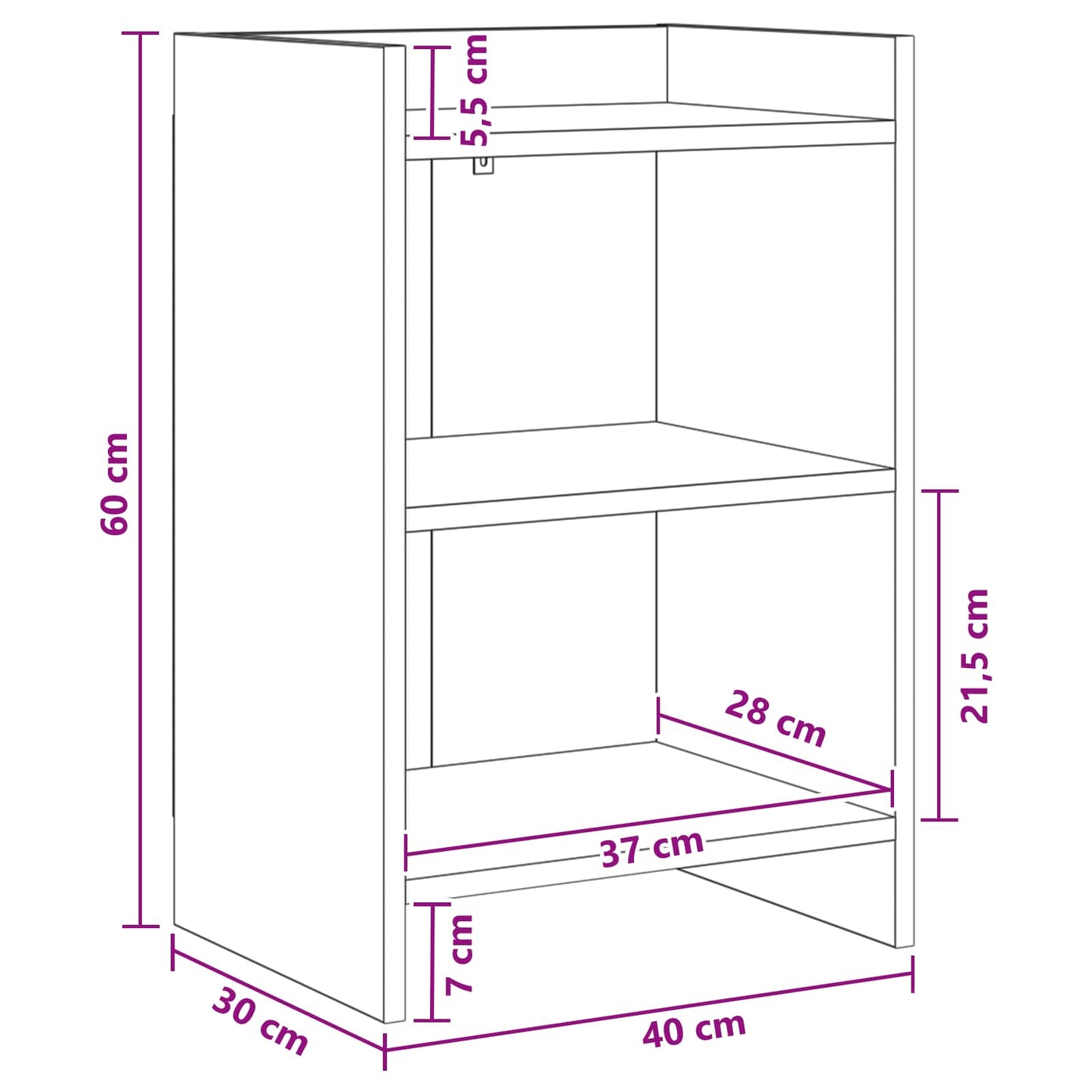 Bedside Tables 2 pcs White 40 x 30 x 60 cm Engineered Wood
