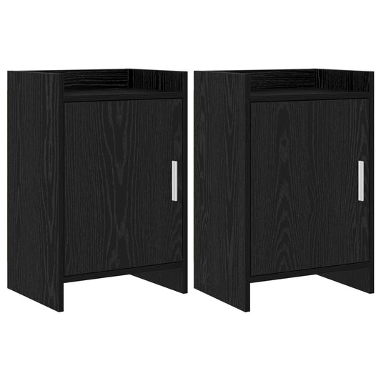 Bedside Tables 2 pcs Black Oak 40 x 30 x 60 cm Engineered Wood Bedside Tables 2 pcs Black Oak 40 x 30 x 60 cm Engineered Wood