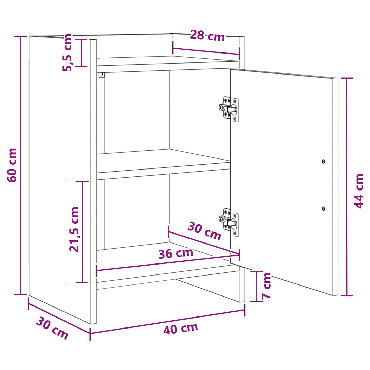 Bedside Tables 2 pcs Black Oak 40 x 30 x 60 cm Engineered Wood