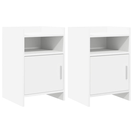 Bedside Tables 2 pcs White 40 x 36 x 60 cm Engineered Wood Bedside Tables 2 pcs White 40 x 36 x 60 cm Engineered Wood