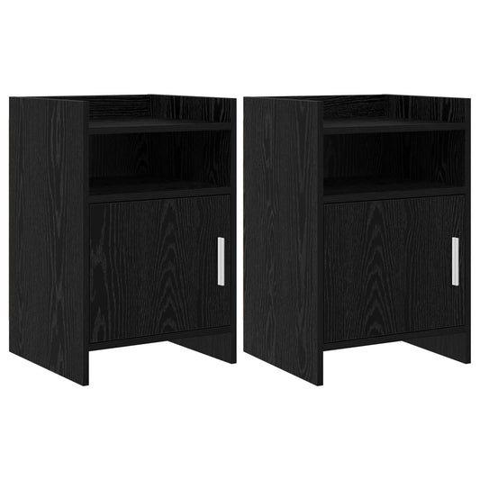 Bedside Tables 2 pcs Black Oak 40 x 36 x 60 cm Engineered Wood Bedside Tables 2 pcs Black Oak 40 x 36 x 60 cm Engineered Wood