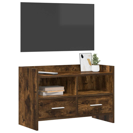 TV Cabinet 71.5 x 33 x 47 cm Smoked Oak Engineered Wood TV Cabinet 71.5 x 33 x 47 cm Smoked Oak Engineered Wood