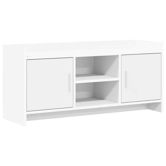 TV Cabinet 102 x 33 x 47 cm White Engineered Wood TV Cabinet 102 x 33 x 47 cm White Engineered Wood