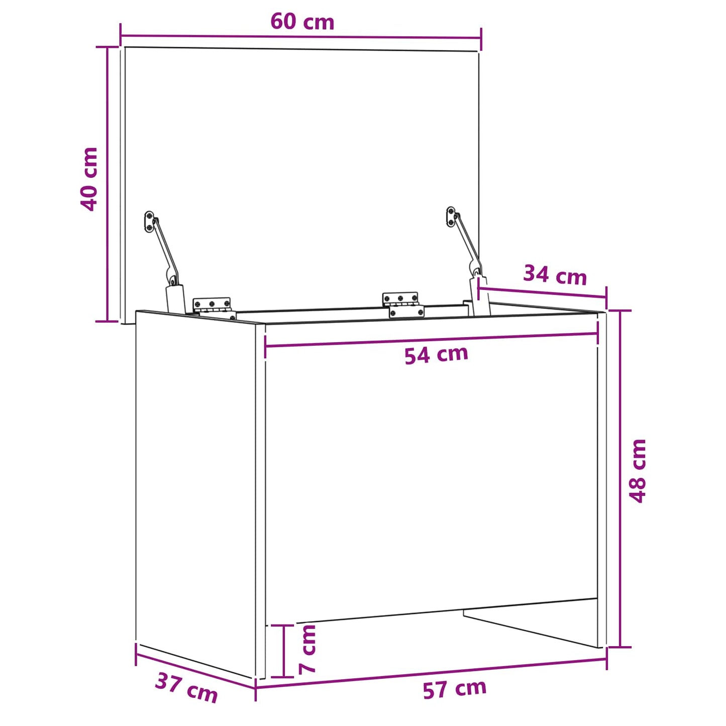 Storage Chest Concrete Grey 60 x 40 x 50 cm Engineered Wood