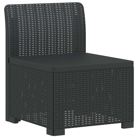 1-Seater Garden Sofa Rattan Look PP Anthracite 1-Seater Garden Sofa Rattan Look PP Anthracite