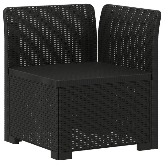 1-Seater Garden Sofa Rattan Look PP Anthracite 1-Seater Garden Sofa Rattan Look PP Anthracite