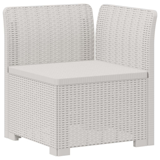 1-Seater Garden Sofa Rattan Look PP White 1-Seater Garden Sofa Rattan Look PP White