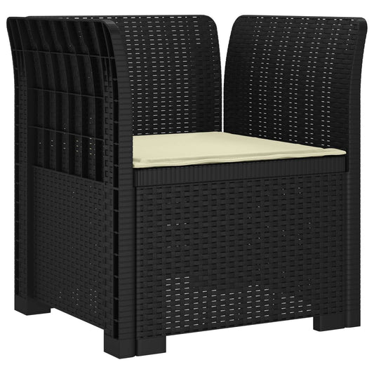 1-Seater Armchair with Cushion Rattan Look PP Anthracite 1-Seater Armchair with Cushion Rattan Look PP Anthracite