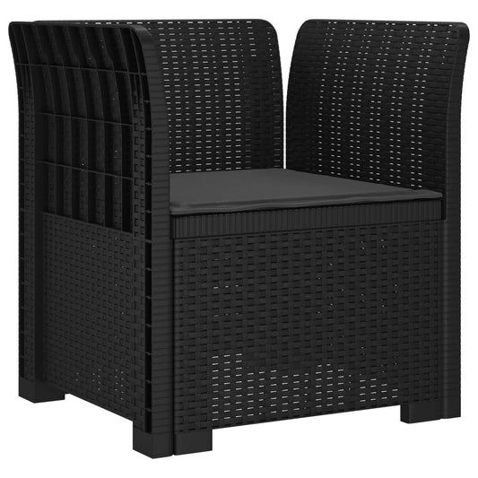 1-Seater Armchair with Cushion Rattan Look PP Anthracite 1-Seater Armchair with Cushion Rattan Look PP Anthracite