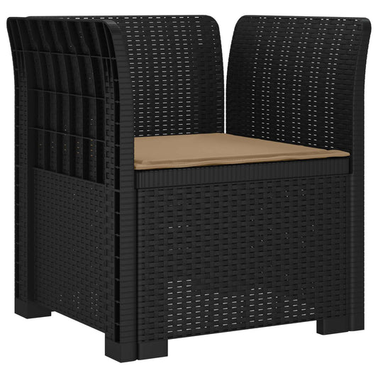 1-Seater Armchair with Cushion Rattan Look PP Anthracite 1-Seater Armchair with Cushion Rattan Look PP Anthracite