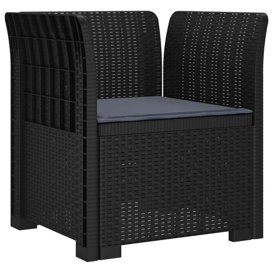 1-Seater Armchair with Cushion Rattan Look PP Anthracite 1-Seater Armchair with Cushion Rattan Look PP Anthracite