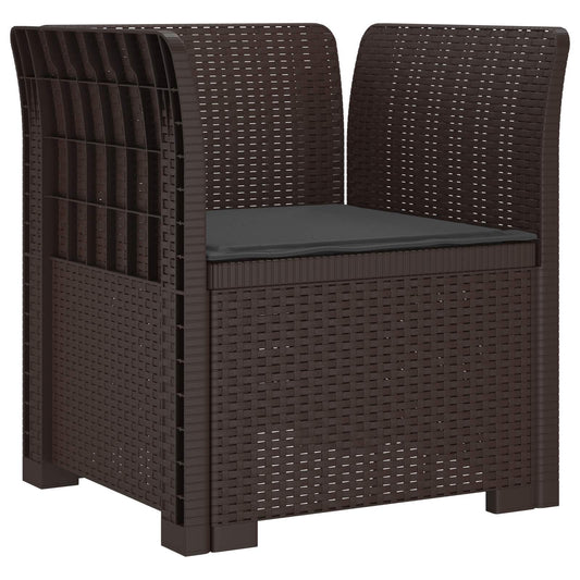 1-Seater Armchair with Cushion Rattan Look PP Brown 1-Seater Armchair with Cushion Rattan Look PP Brown