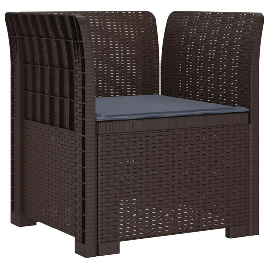 1-Seater Armchair with Cushion Rattan Look PP Brown 1-Seater Armchair with Cushion Rattan Look PP Brown
