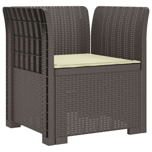 1-Seater Armchair with Cushion Rattan Look PP Light Grey 1-Seater Armchair with Cushion Rattan Look PP Light Grey