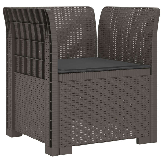 1-Seater Armchair with Cushion Rattan Look PP Light Grey 1-Seater Armchair with Cushion Rattan Look PP Light Grey