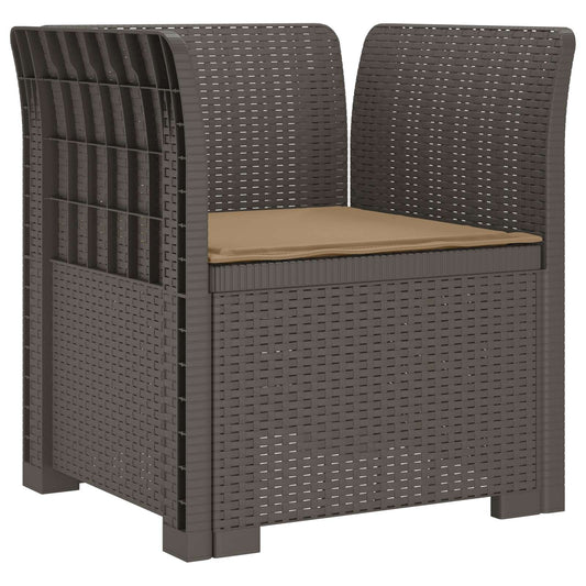 1-Seater Armchair with Cushion Rattan Look PP Light Grey 1-Seater Armchair with Cushion Rattan Look PP Light Grey