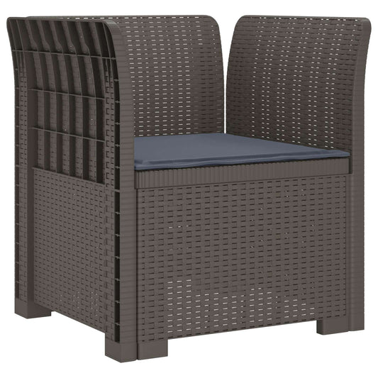 1-Seater Armchair with Cushion Rattan Look PP Light Grey 1-Seater Armchair with Cushion Rattan Look PP Light Grey