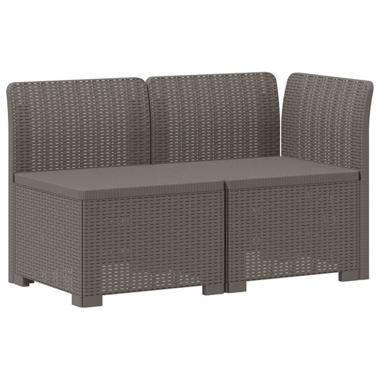 2-Seater Garden Sofa Rattan Look PP Light Grey 2-Seater Garden Sofa Rattan Look PP Light Grey