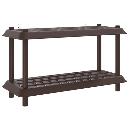 Shelving Unit 2-Tier 100 x 40 x 55.5 cm PP Brown Shelving Unit 2-Tier 100 x 40 x 55.5 cm PP Brown