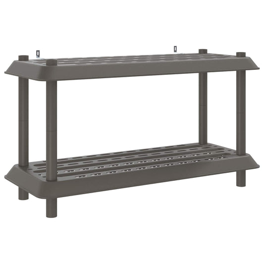 Shelving Unit 2-Tier 100 x 40 x 55.5 cm PP Light Grey Shelving Unit 2-Tier 100 x 40 x 55.5 cm PP Light Grey