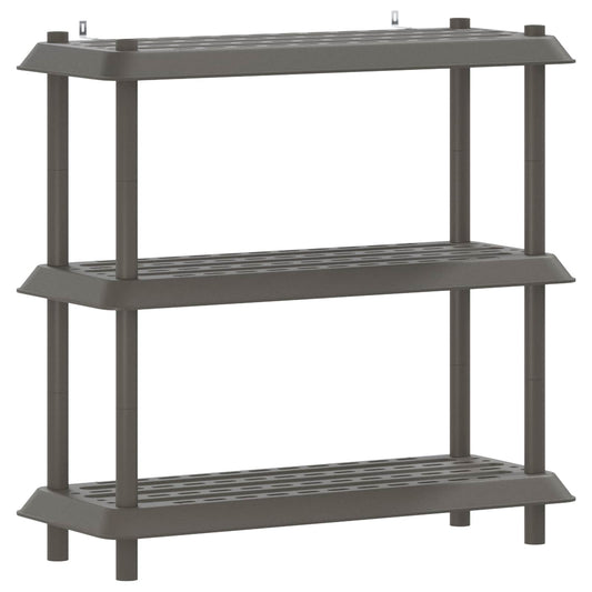 Shelving Unit 3-Tier 100 x 40 x 96 cm PP Light Grey Shelving Unit 3-Tier 100 x 40 x 96 cm PP Light Grey