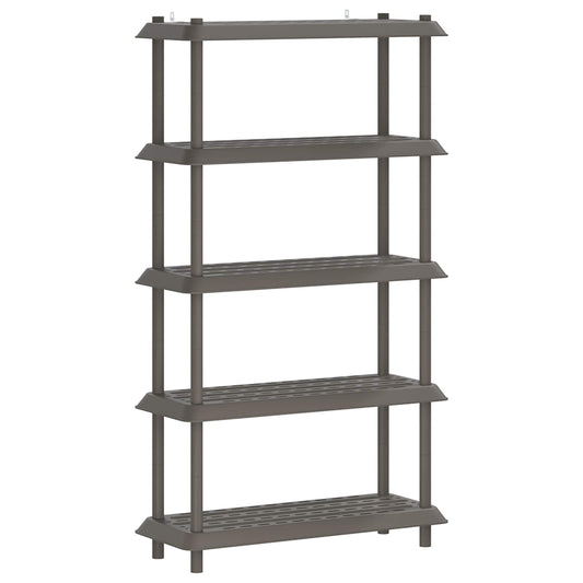 Shelving Unit 5-Tier 100 x 40 x 177 cm PP Light Grey Shelving Unit 5-Tier 100 x 40 x 177 cm PP Light Grey