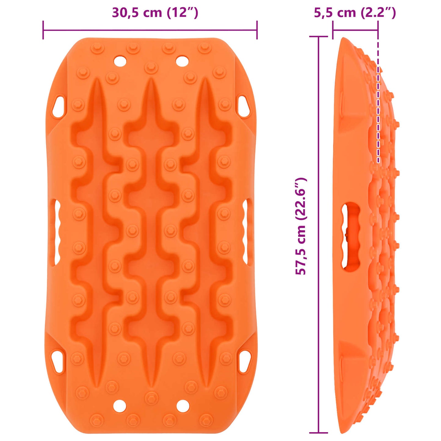 Traction Board 2 pcs Orange 57.5 x 30.5 x 5.5 cm