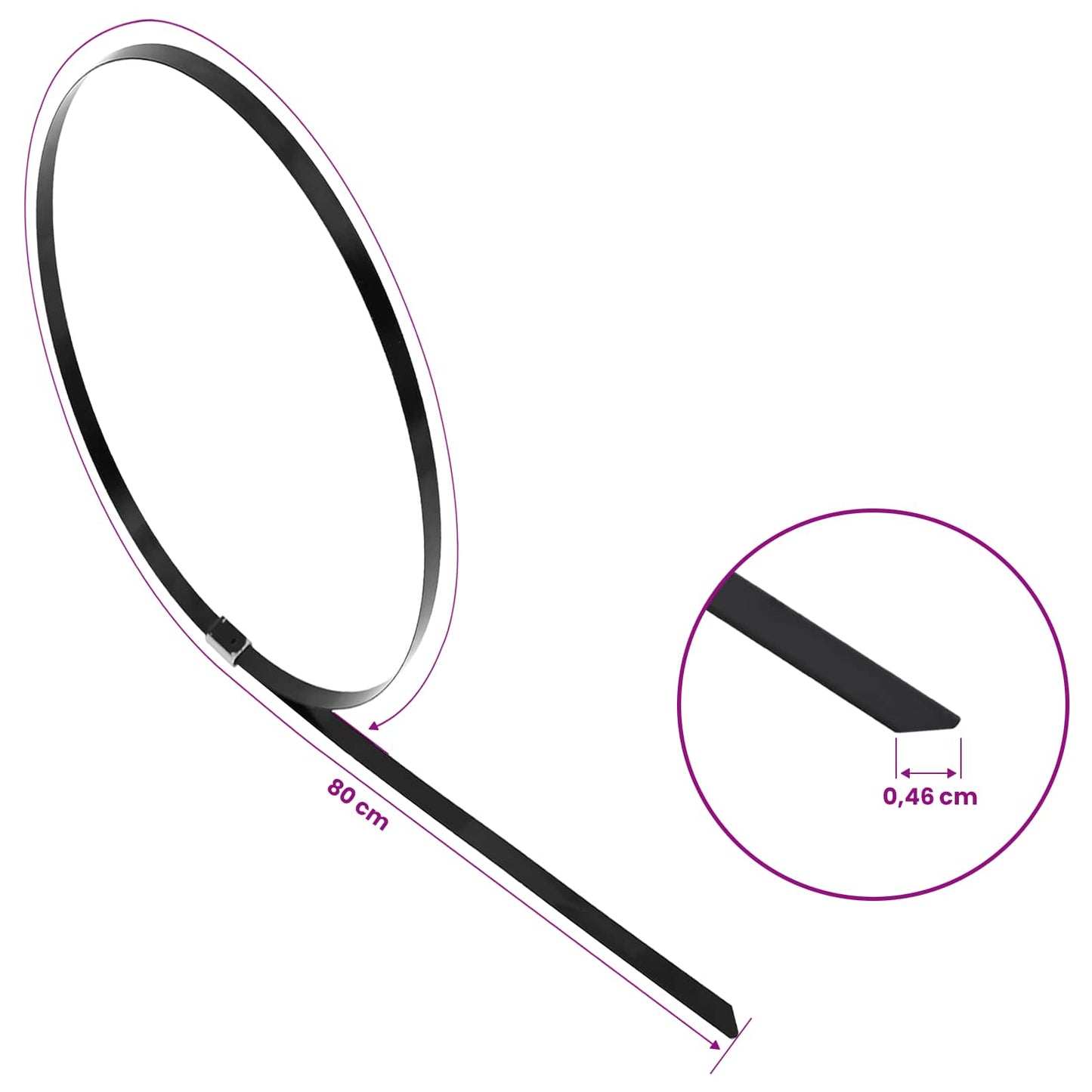 Cable Tie 250 pcs 4.6 x 800 mm Black