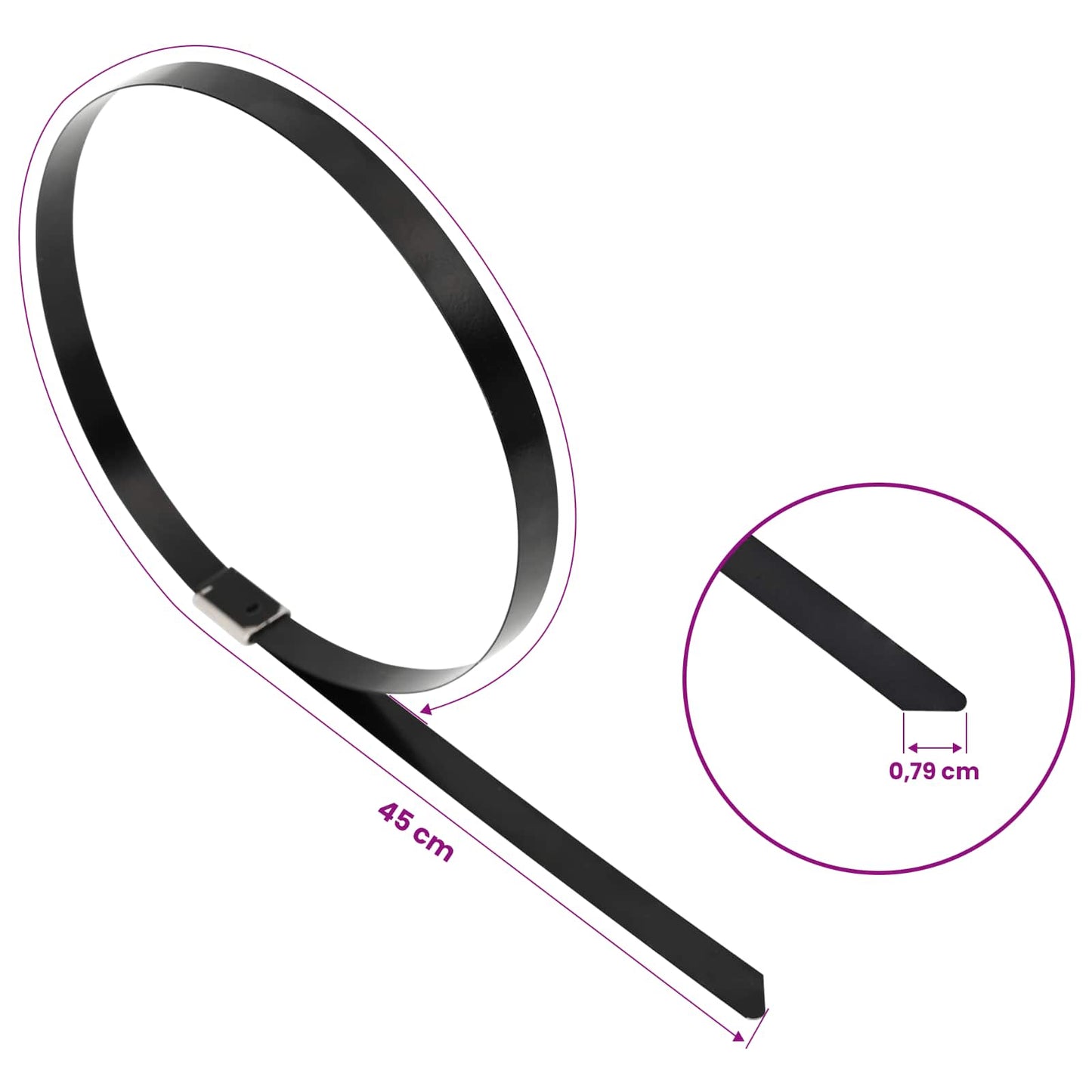 Cable Tie 250 pcs 7.9 x 450 mm Black