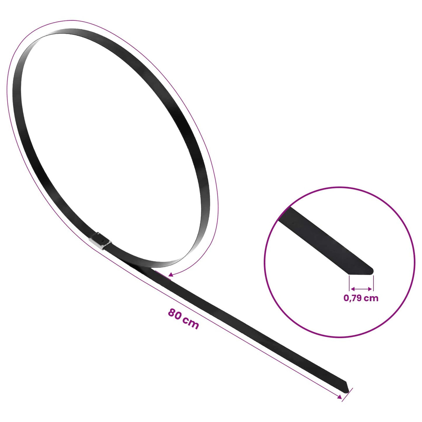 Cable Tie 250 pcs 7.9 x 800 mm Black